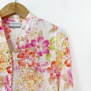 🌟 Host Pick 🌟 Alfred Dunner Floral Embroidered 3/4 Sleeve Shirt Blouse Size 14p
